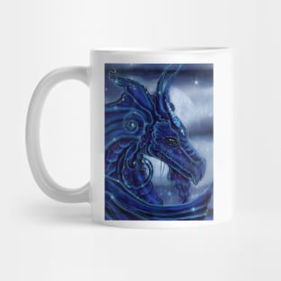 "Magical night dragon" portrait with full moon and stars Copyright Renee L. Lavoie Mug